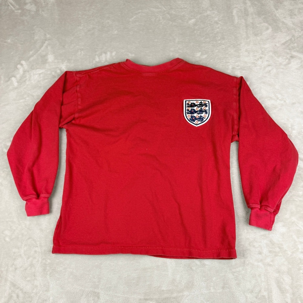 Toffs England Jersey Shirt Mens L Red Long Sleeve Soccer #6 Retro Streetwear